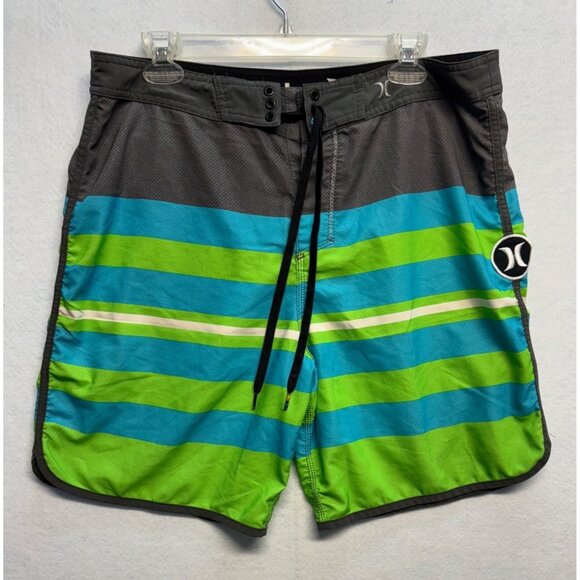 Hurley Other - Hurley Phantom Mens Board Shorts Size 34 Gray/Green/Blue Polyester Surfwear